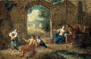 Andrea Locatelli Figures in a Landscape oil painting reproduction